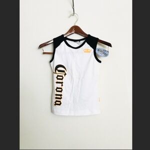 White Corona sleeveless tank top